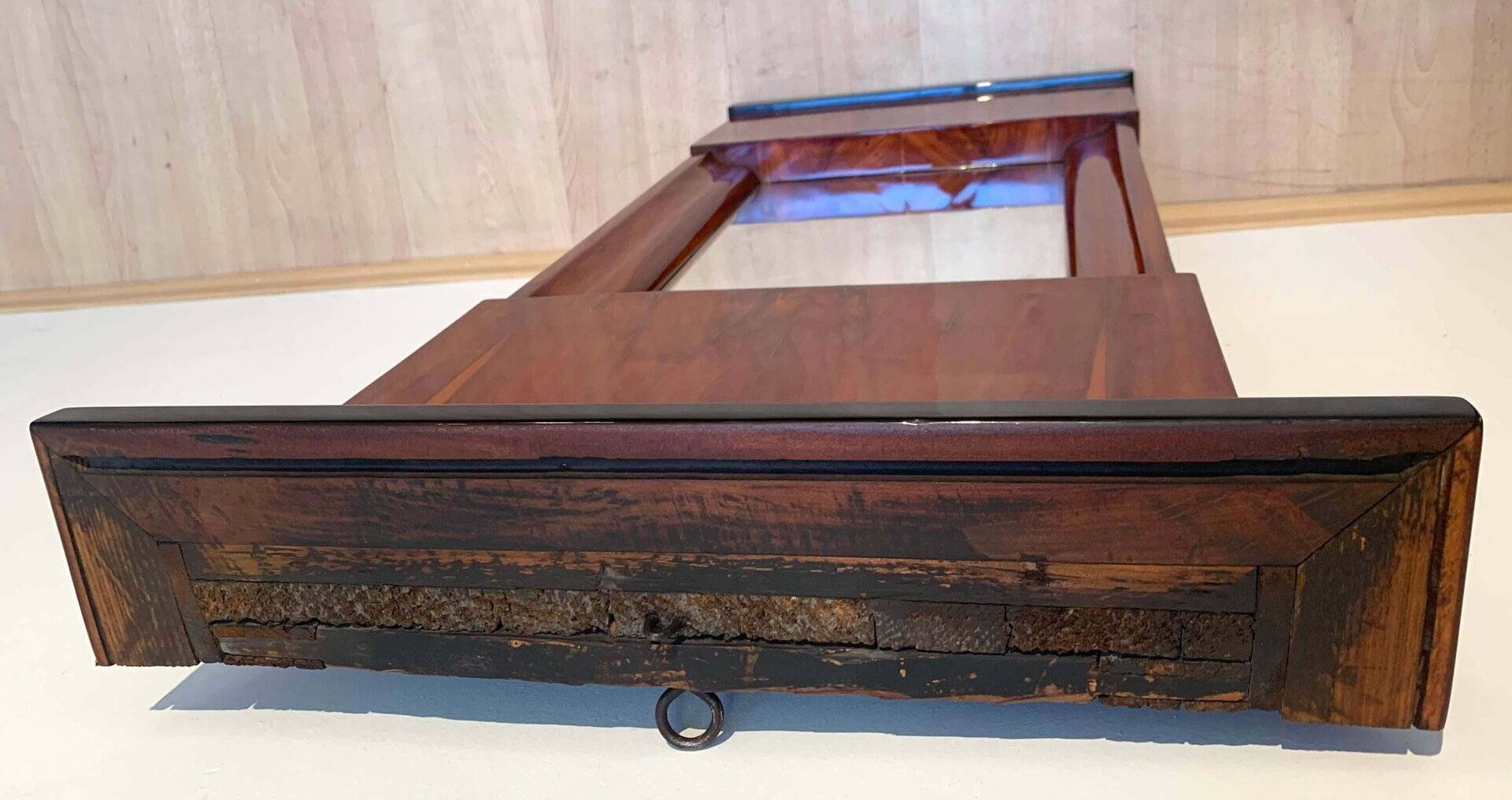 Small Biedermeier Wall Mirror, Cherry Veneer, South Germany, circa 1820