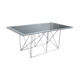 "Dining Table" by Max Sauze, steel and glass, France, circa 1970