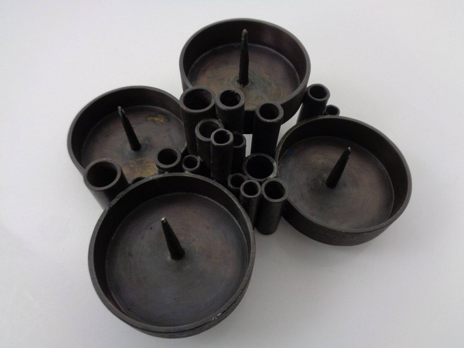 Brutalist Bronze Candleholder by Manfred Bergmeister for Ebersberg, Germany, 1960s