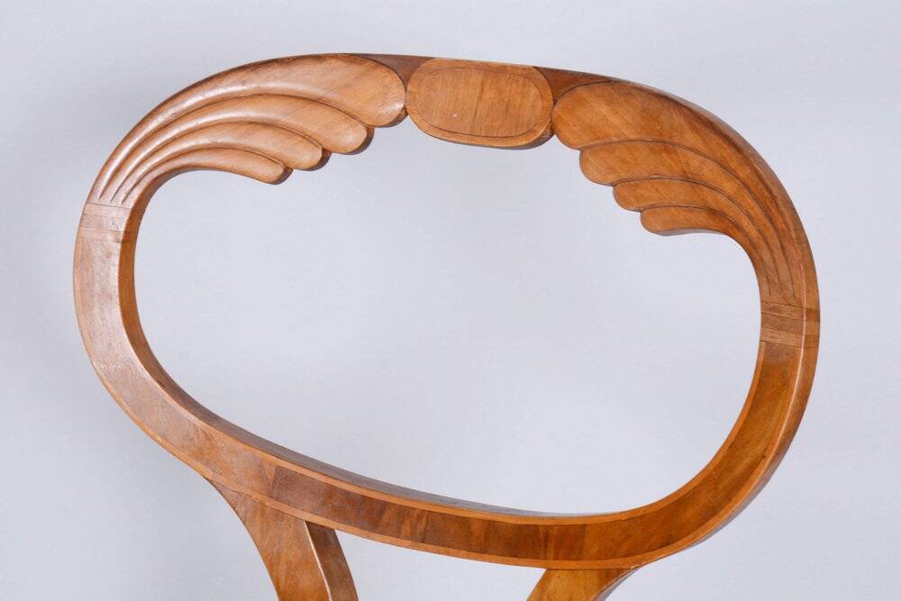 Biedermeier Oak & Walnut Chairs, Vienna, Austria, 1820s, Set of 4