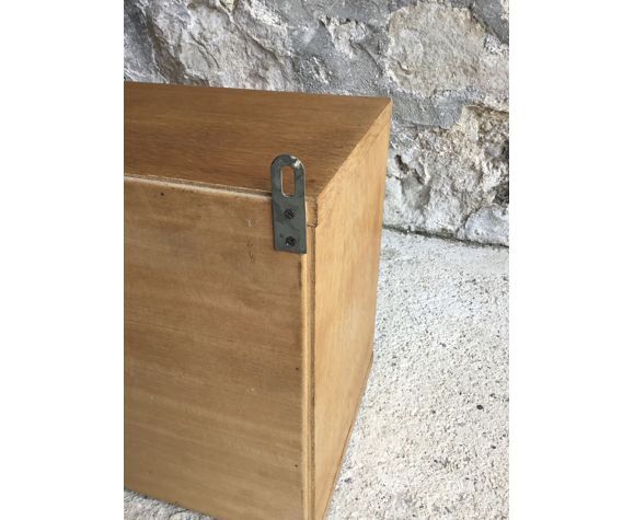 Wall box or shelf in light oak veneer - vintage - 1960