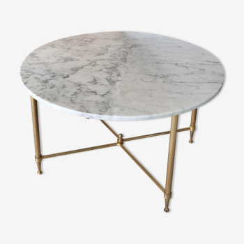 Brass marble round coffee table