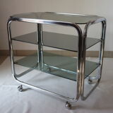Side table serving chrome and vintage glass 70