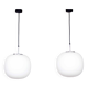 Pair of opal glass pendant lights