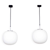 Paire de suspensions en verre opale