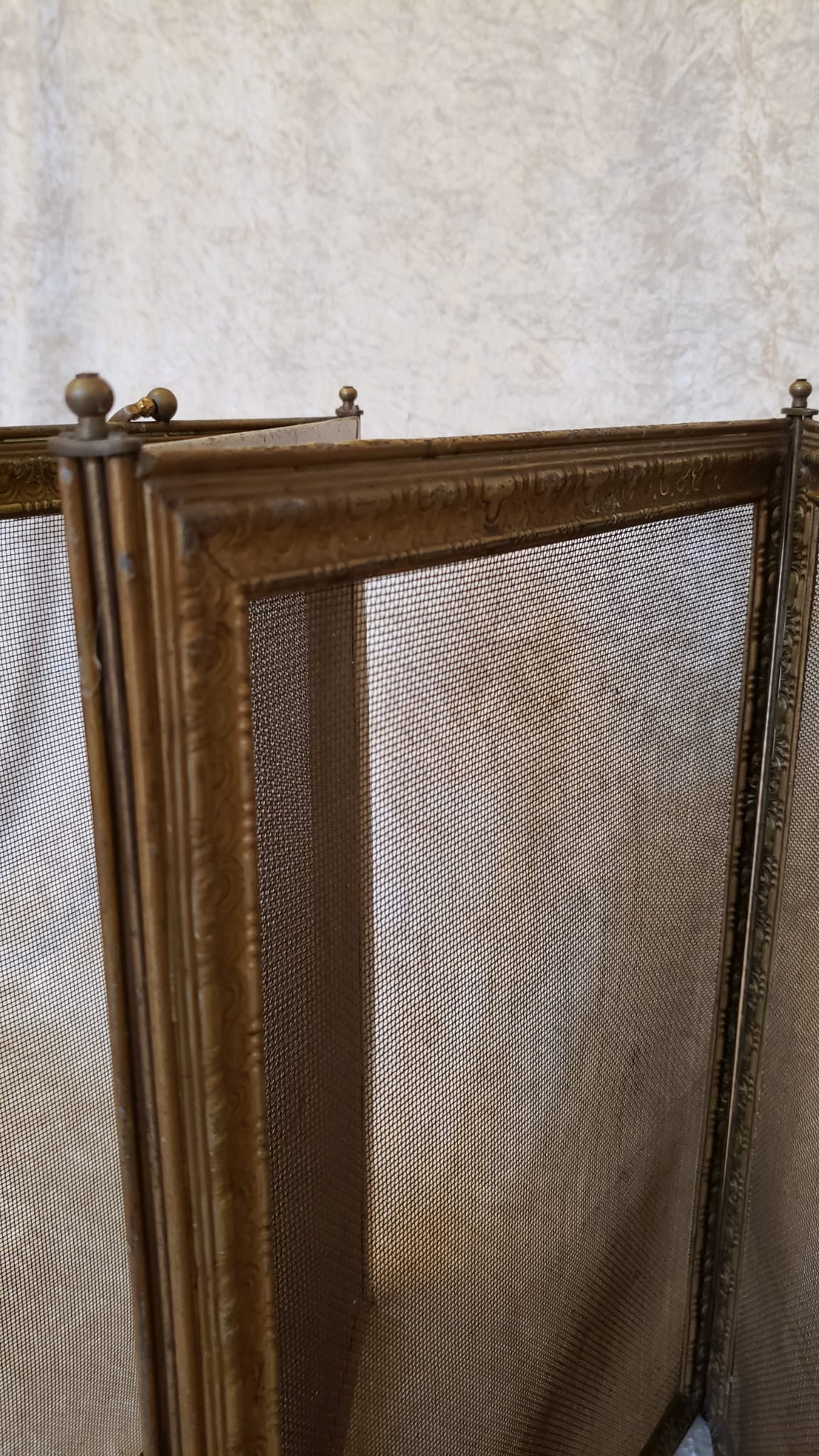 Brass and bronze steel firewall 4 panels XIX°