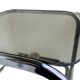 Vintage 1970s side table in smoked glass and chrome.
