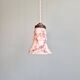Art Deco pendant light in pink marbled opaline (4 available)