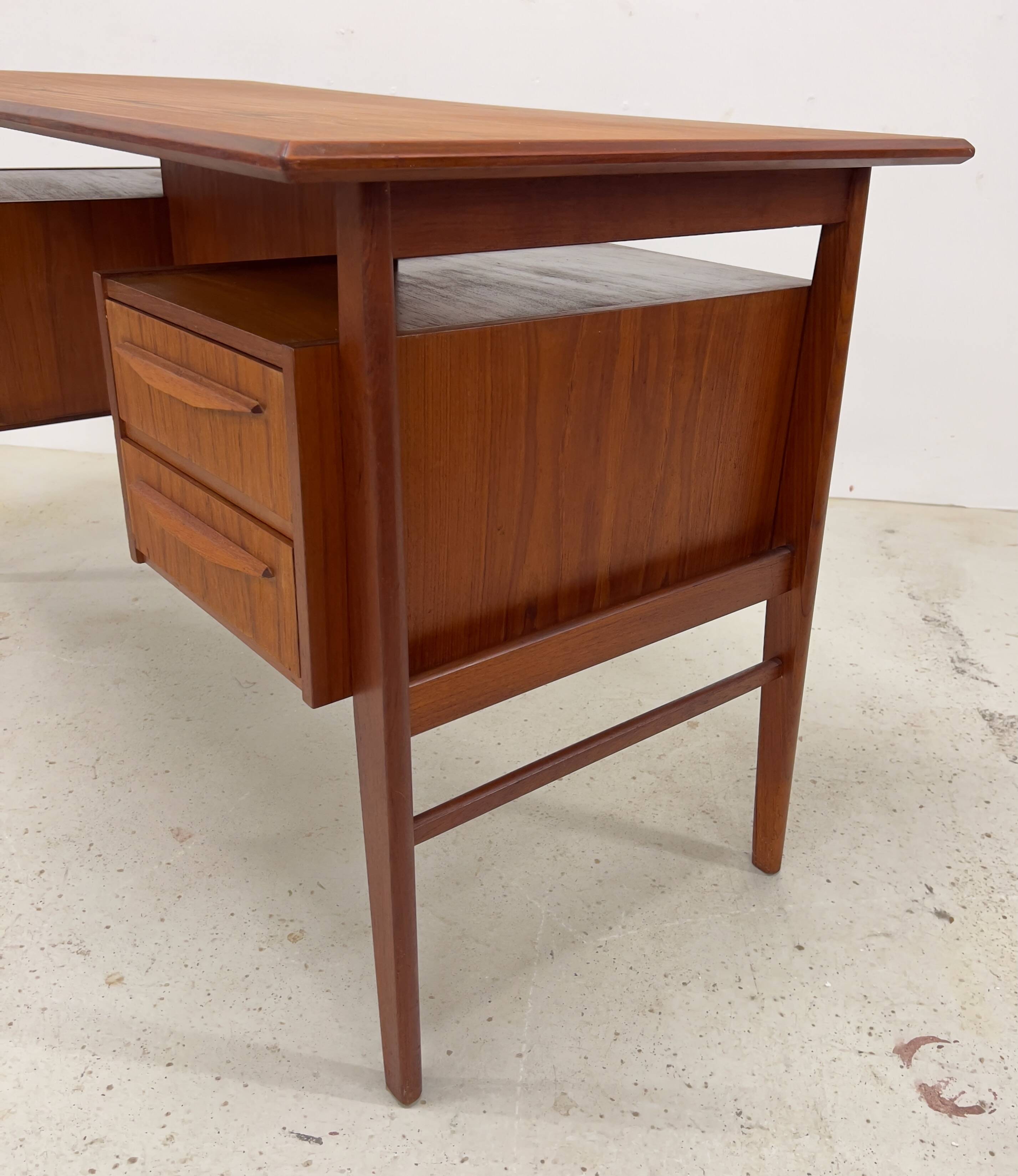 Gunnar Nielsen Teak Desk for Tibergaard, 1960s.