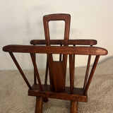 Brutalist wooden magazine holder