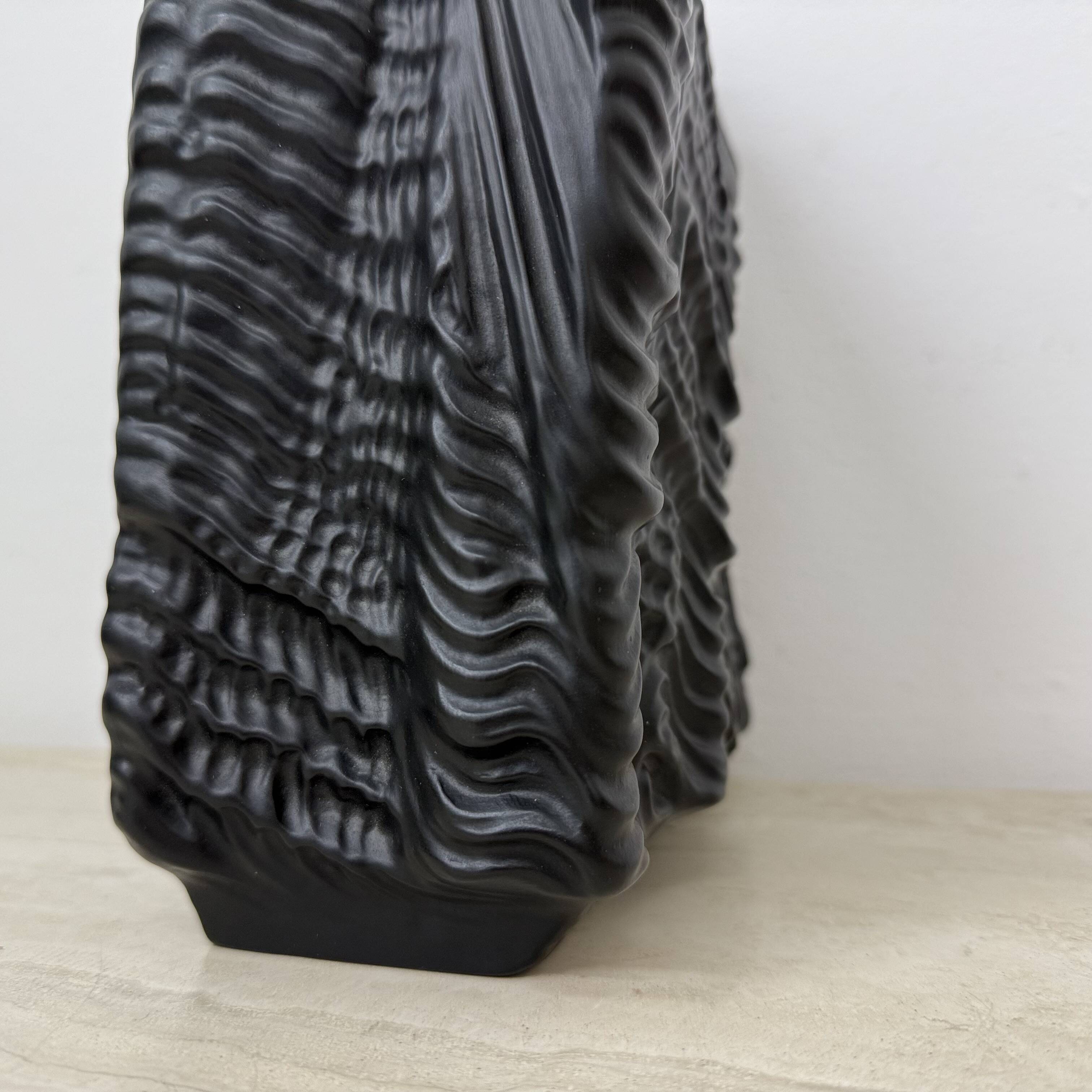 Rare Large Porcelain Rare Black ‘Kaskade’ Vase Martin Freyer for Rosenthal
