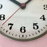 Vintage Pink East German Bakelite Wall Clock from Weimar, 1980s