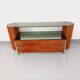 Vintage Italian hairdresser design in suede velvet, chrome, smoked glass and
