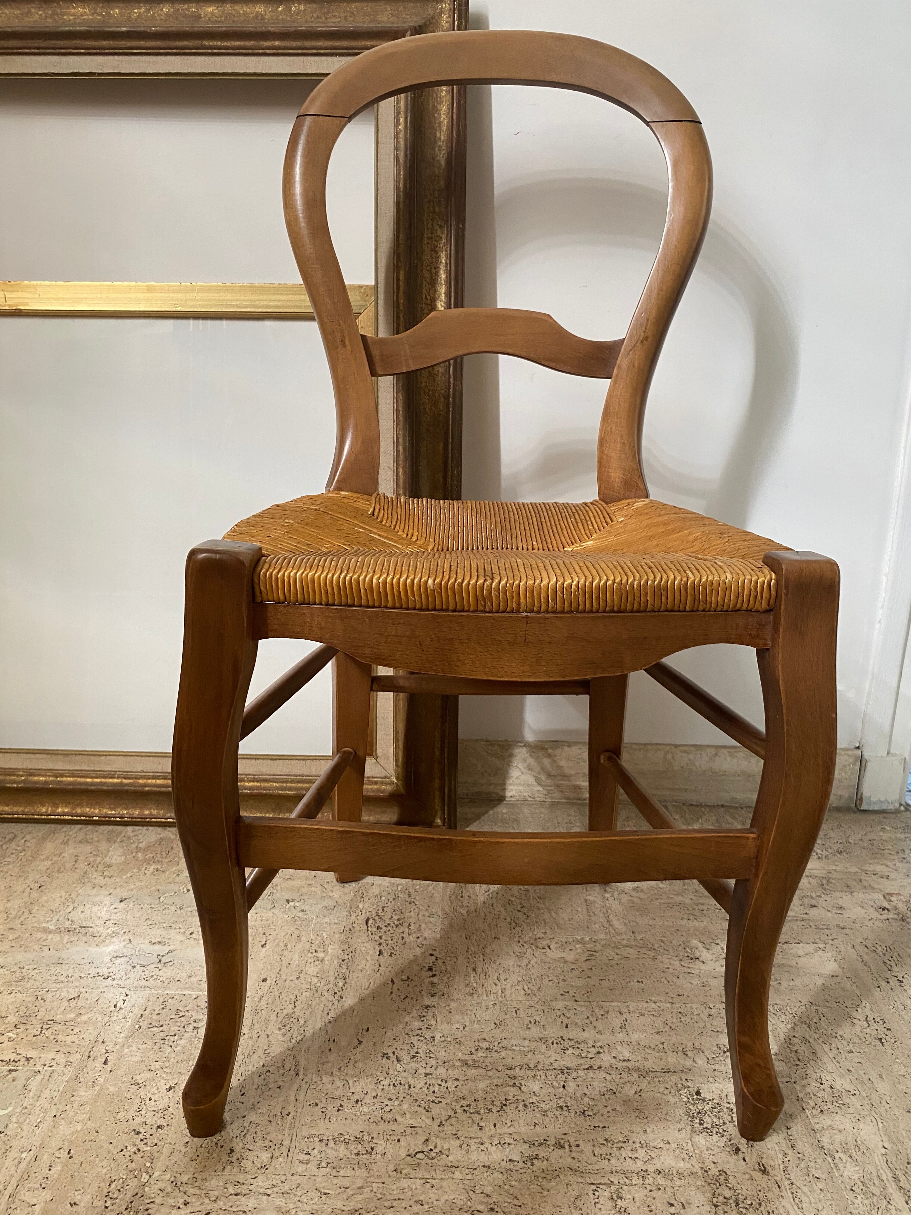 Deux chaises paillées création artisanale années 80