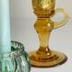 Bougeoirs vintage en verre teinté