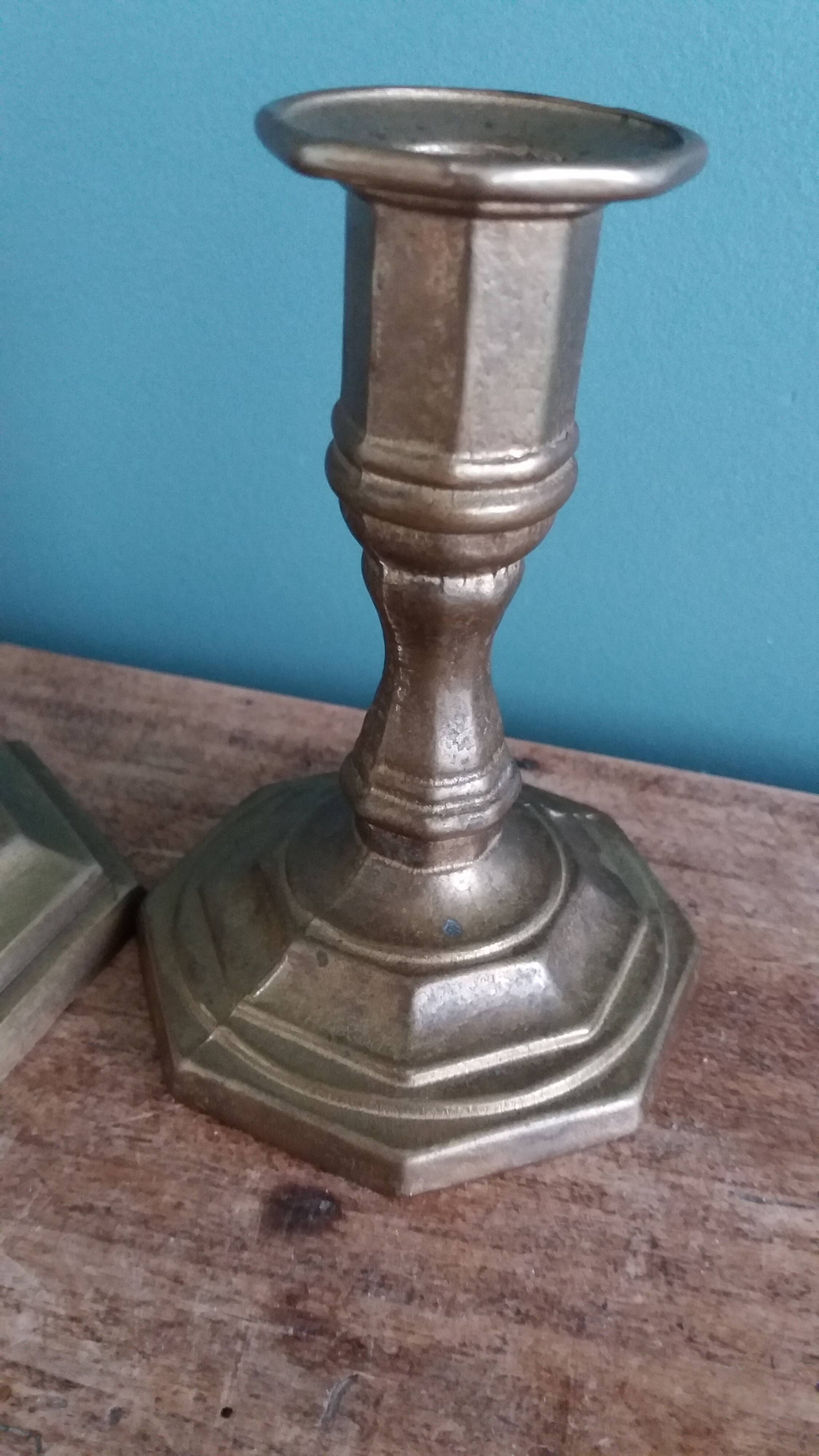 Bronze or brass candlesticks