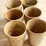 6 vintage stoneware cups – Mismatched