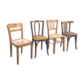 Lot of 4 mismatched bistro chairs