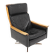 Scandinavian rotating leather armchair, Swivel chair, "Minerva", Torbjørn Afdal, Sweden, 1960