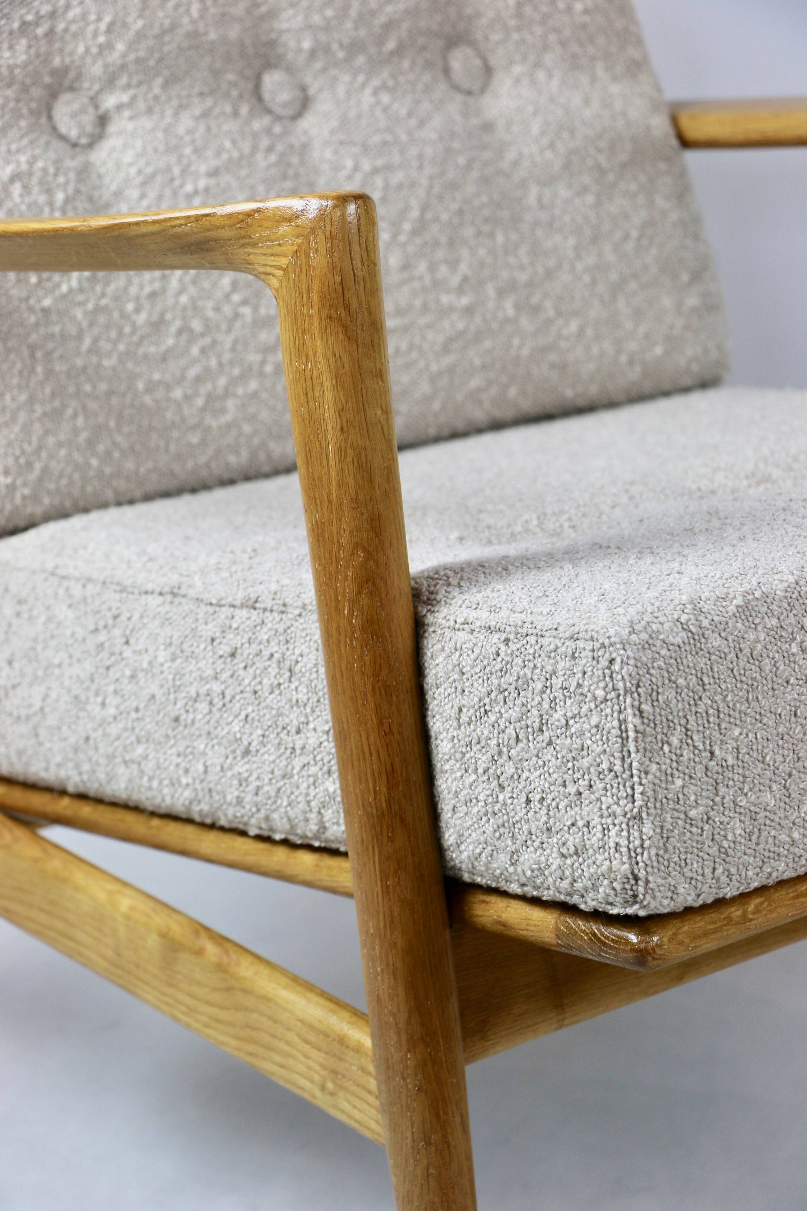 Polish Beige Stefan Oak Armchair, 1970s