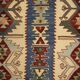 Turkish Antique Kilim Runner Blue Geometric Tribal Hallway Rug 90 x 142 cm