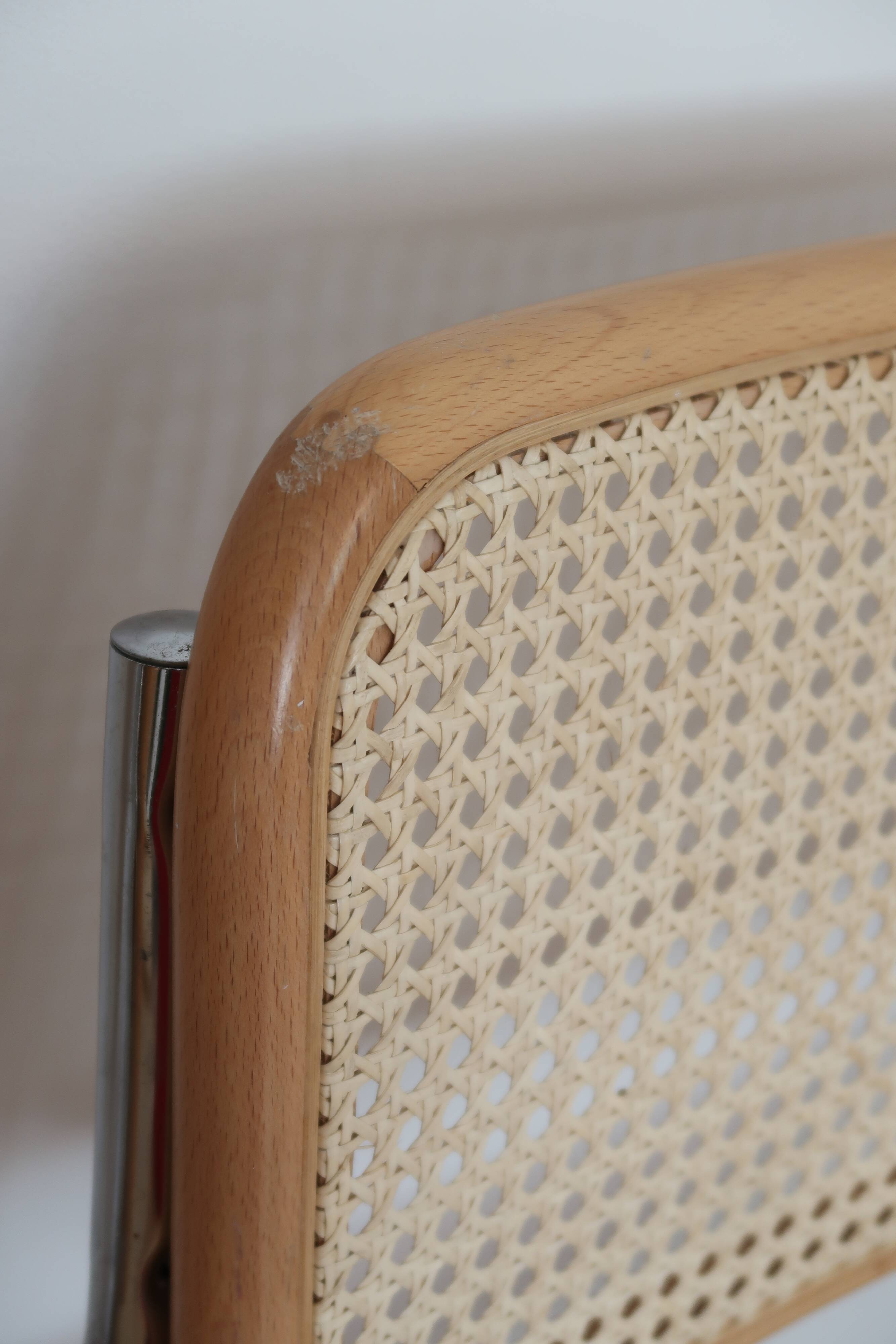 4 chairs cannage and chrome