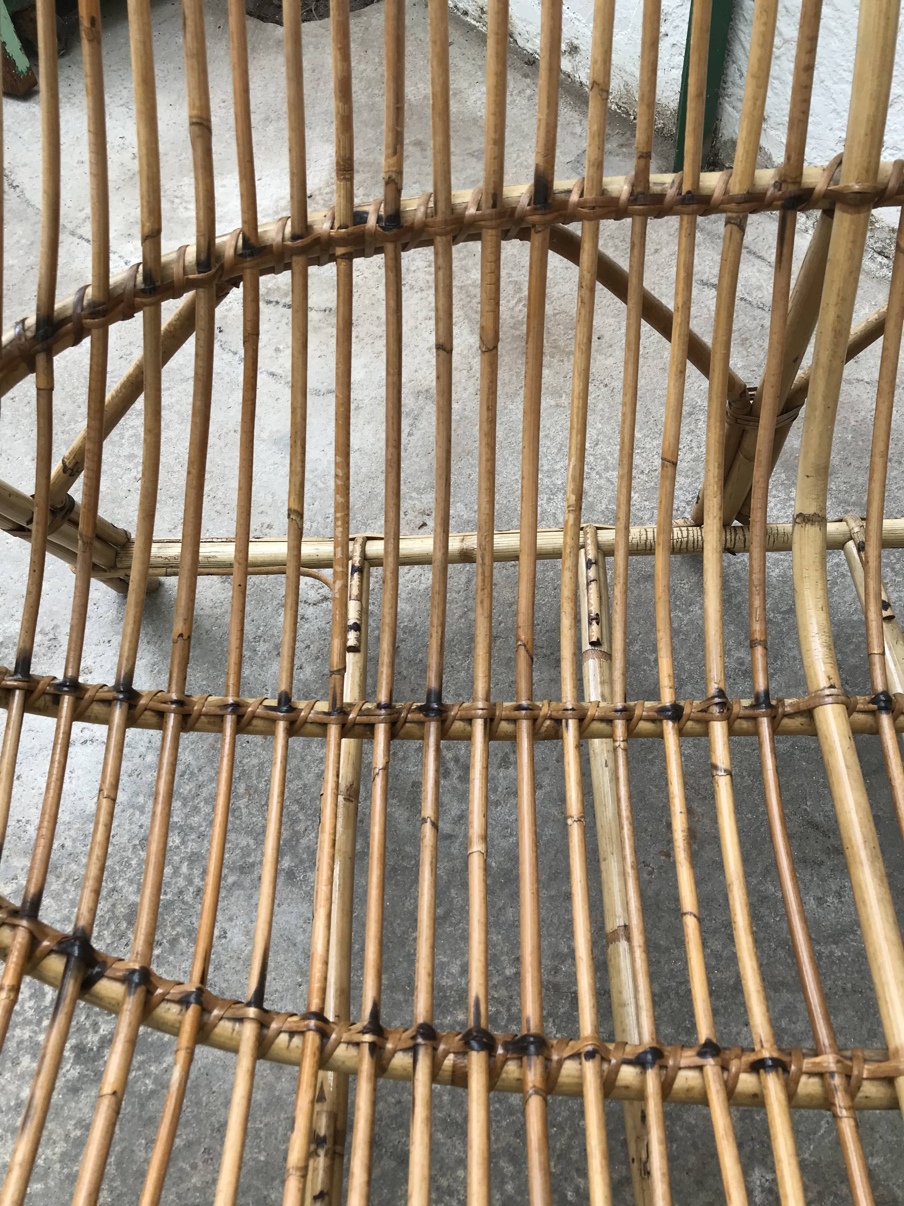 Vintage rattan bench