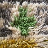 Mid-century Modern High Pile, Yellow, White, Green & Grey Rya Rug, Sweden, 1960s