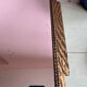 Rare striped Art Deco antique wooden mirror