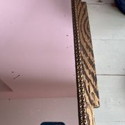 Rare striped Art Deco antique wooden mirror