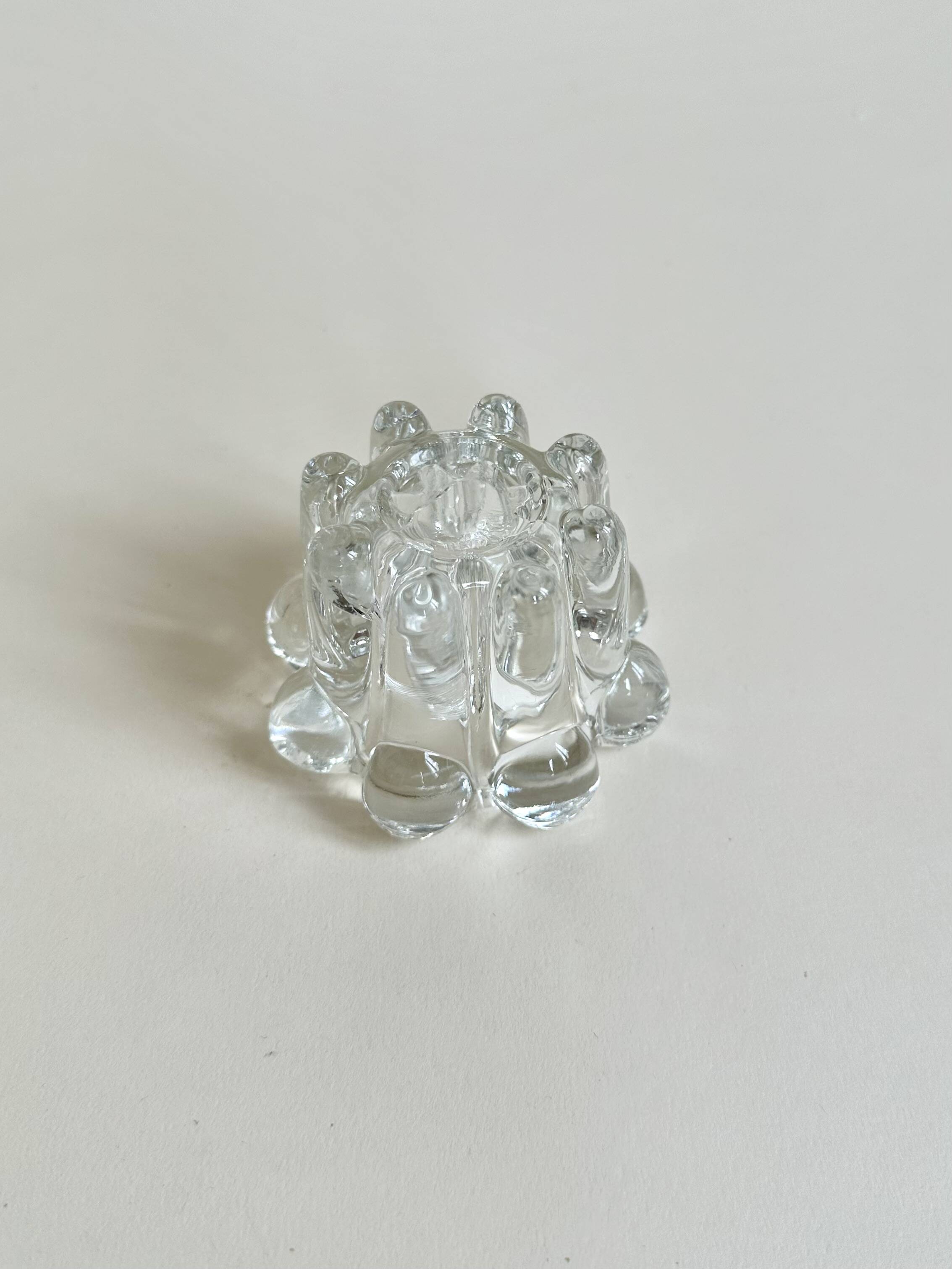 Moulded glass candlestick