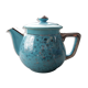 Semi blue teapot of silver flowers
