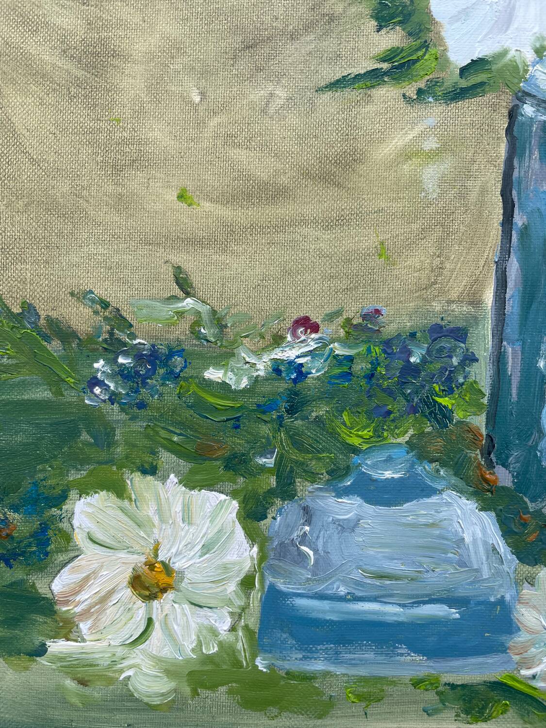 Oil painting on canvas, bouquet of flowers