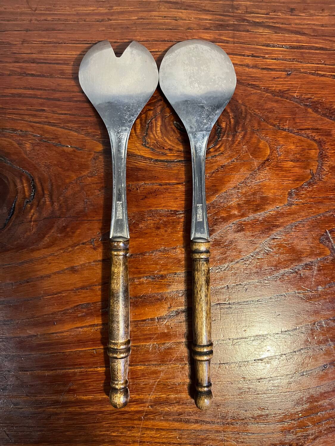 Set of wooden handle cutlery from the 80s Rosfrei