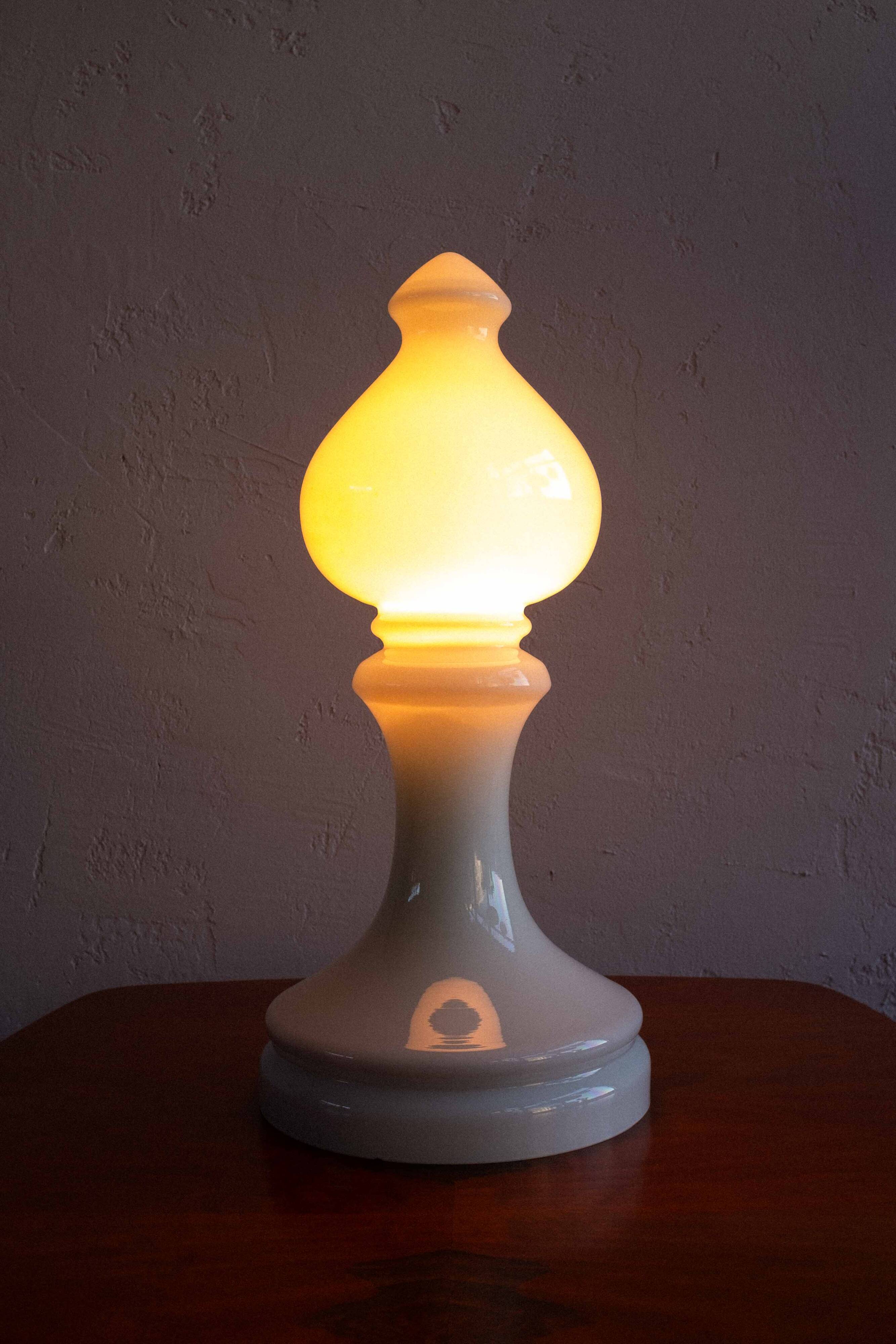 Vintage Czechoslovak Bishop Glass Lamp by Ivan Jakeš, 1970s