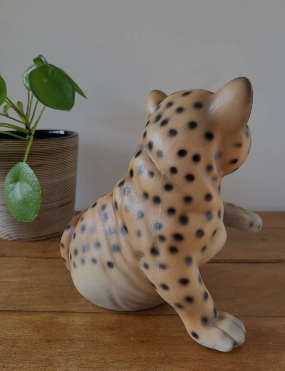 Tijger beeldje, vintage, céramique et handbeschilderd