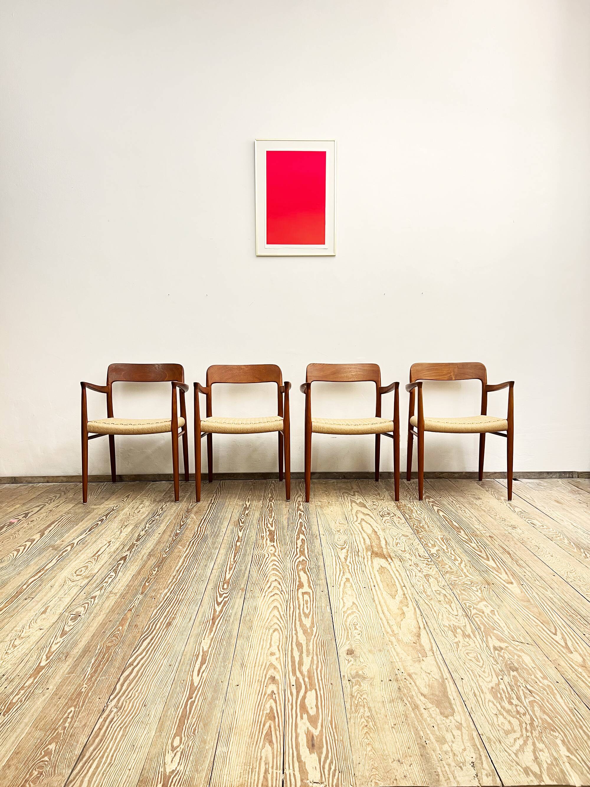 Chaises de salle à manger en teck du milieu du siècle par Niels O. Møller pour J.L. Moller, modèle 56, ensemble de 4, Danemark, années 1950