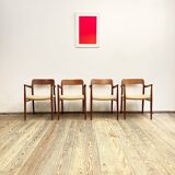 Mid century teak dining chairs by Niels O. Møller for J.L. Moller, Model 56, Set of 4,Denmark, 1950s