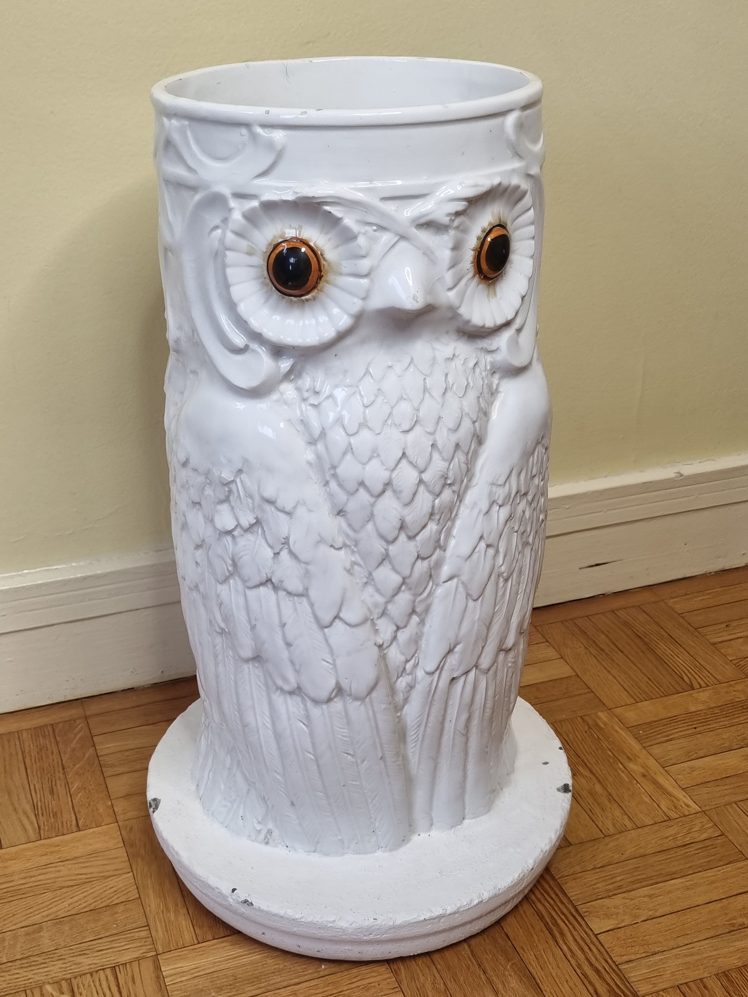 Umbrella door "Owl" in glazed ceramic, Art Deco