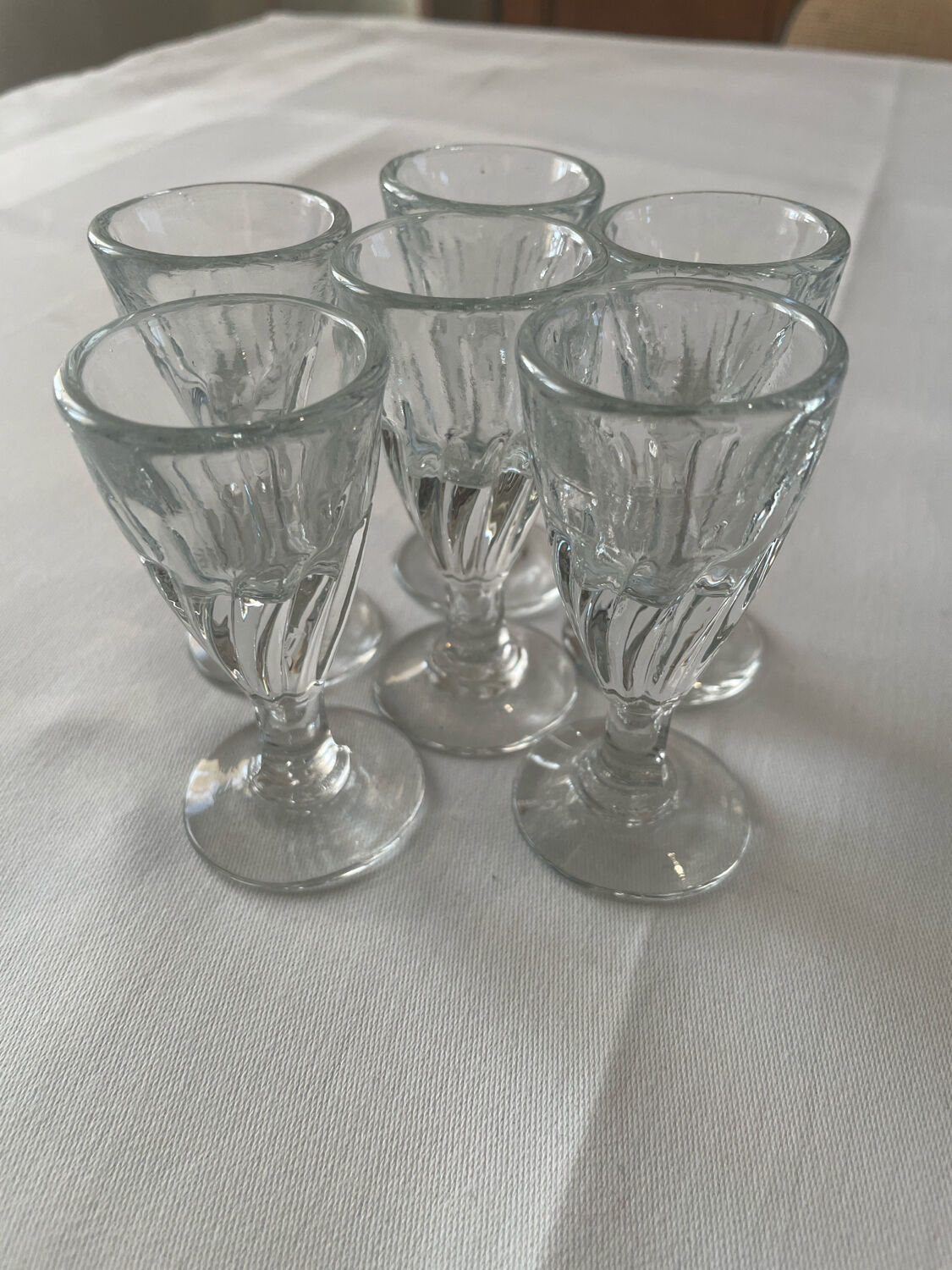 six antique blown glass glasses – 1930s/1950s