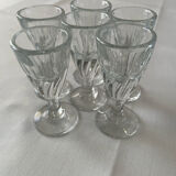 six antique blown glass glasses – 1930s/1950s