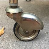 Rolling serving table glass and brass