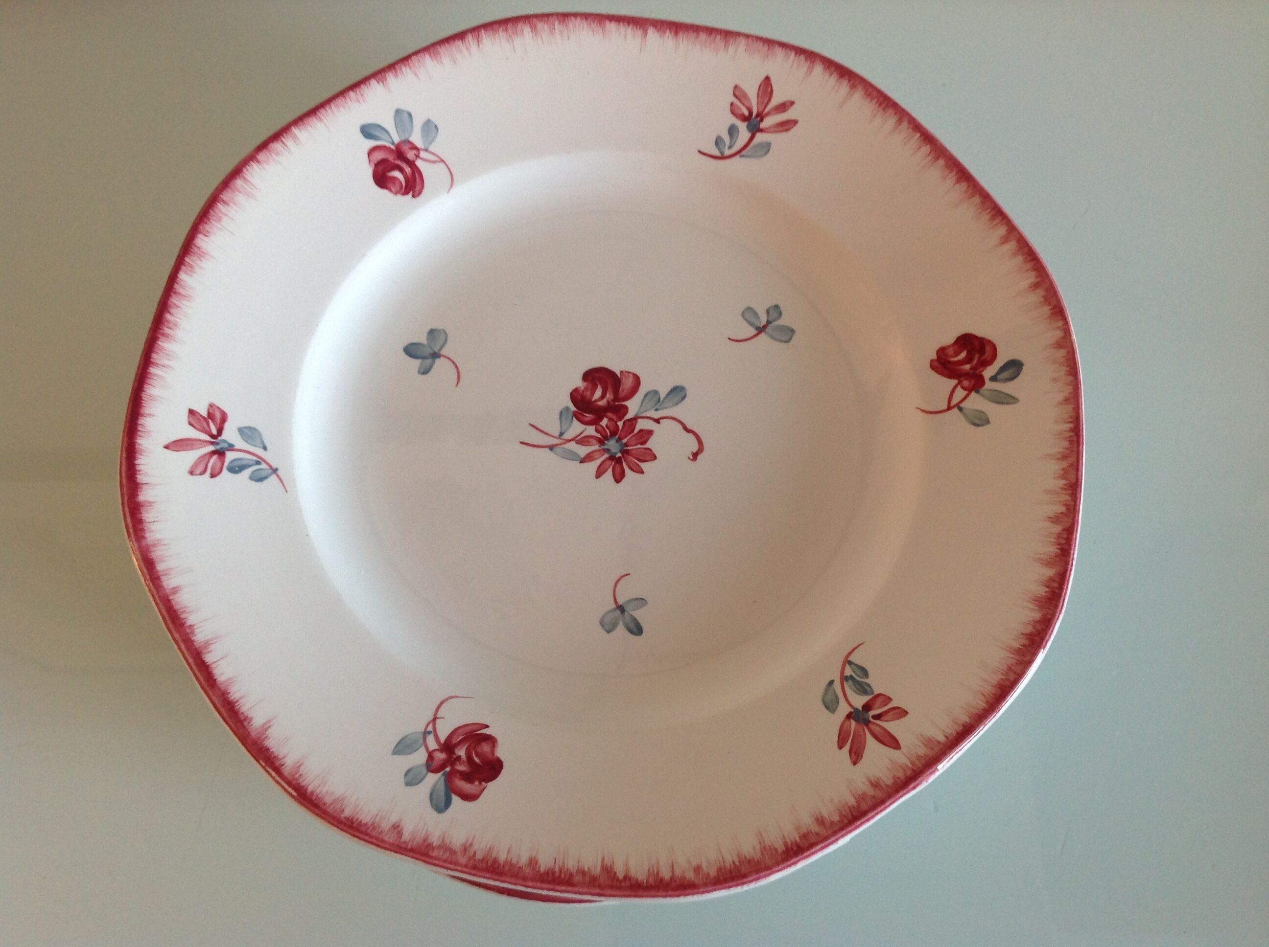 Sept assiettes plates décor Anne Marie des faïenceries de Sarreguemines/ vintage années 50-60