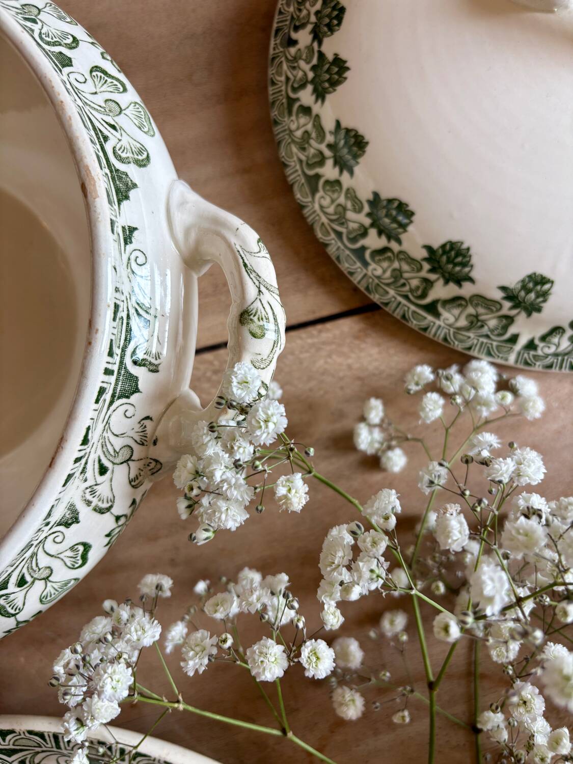 Vintage ironstone tureen and dish - Trèfle de Badonvillier model