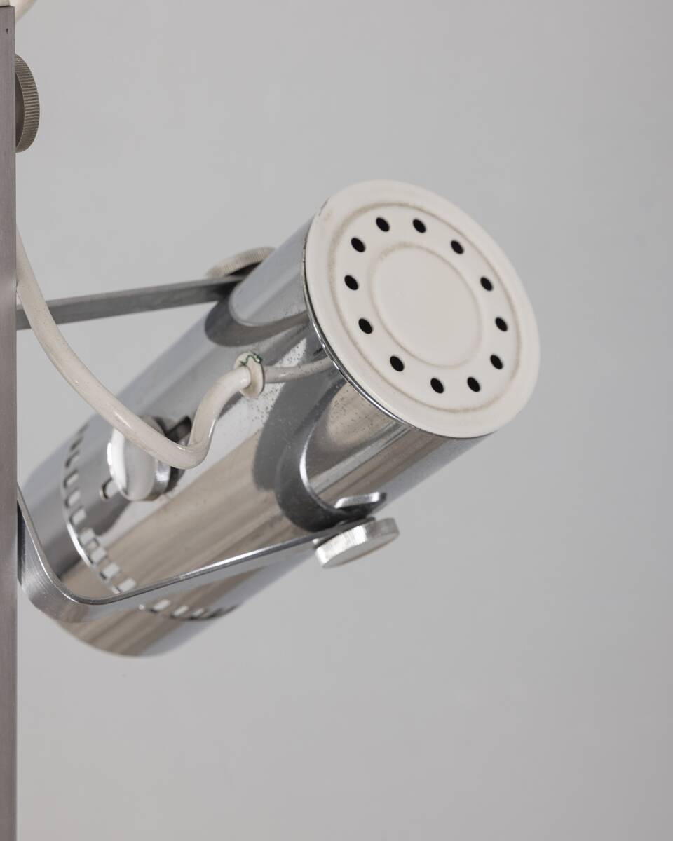 Vintage 70s metal floor lamp with two lights Italian design