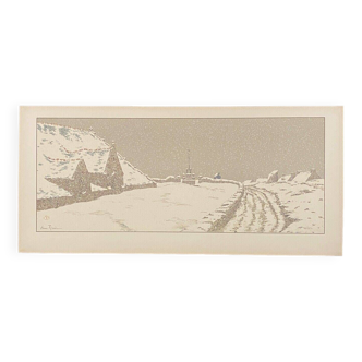 Lithographie par Henri Rivière La Neige