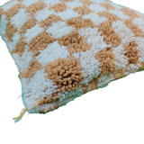 Berber cushion chessboard beige Beni Ouarain