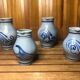 Set of 4 blue ceramic pitchers 25 & 50cl vintage