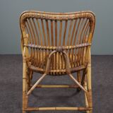 Rattan armchair with armrests 1950