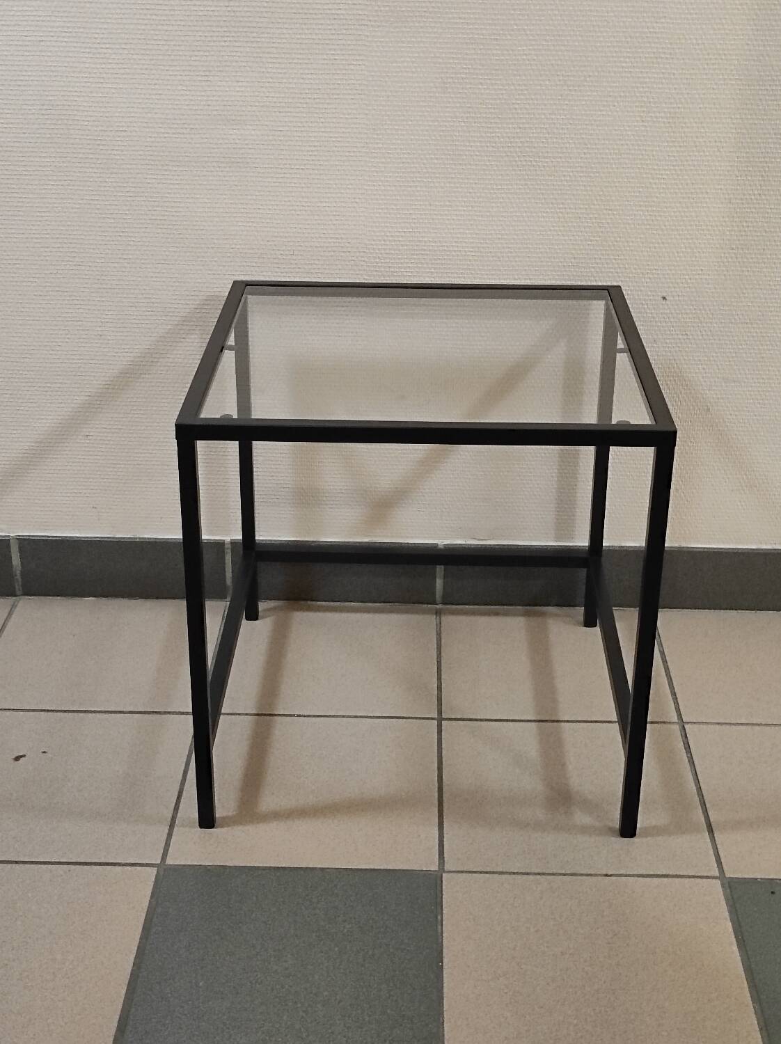 Metal and glass coffee table